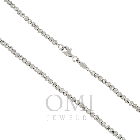 10k White Gold 3mm Laser Moon Chain Available In Sizes 18