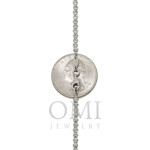 10k White Gold 3mm Moon Bead Chain Available In Sizes 18