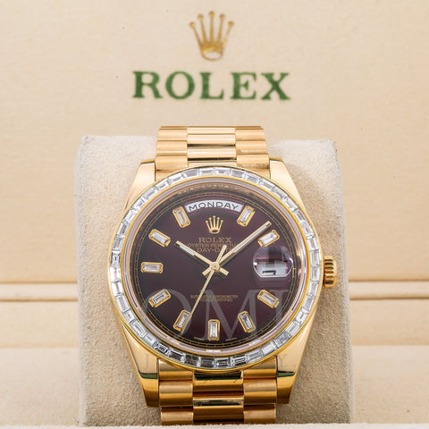 Rolex Day-Date Diamond Watch, 228238 40mm, Red Diamond Dial With 4.75 CT Diamonds