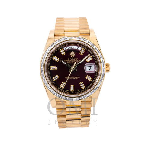 Rolex Day-Date Diamond Watch, 228238 40mm, Red Diamond Dial With 4.75 CT Diamonds