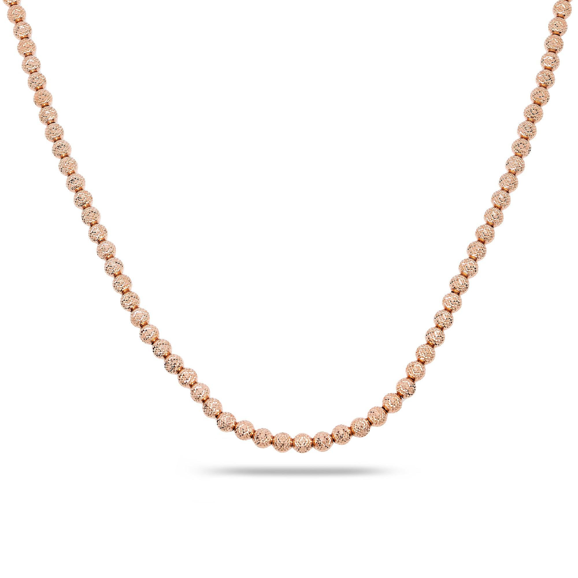 10k Rose Gold 5mm Laser Moon Chain Available In Sizes 18"-26"