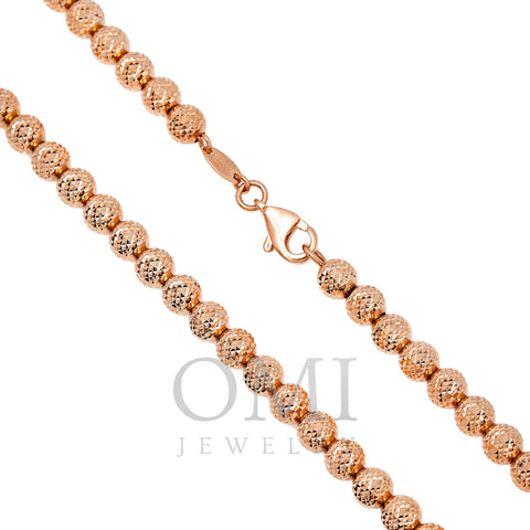 10k Rose Gold 5mm Laser Moon Chain Available In Sizes 18
