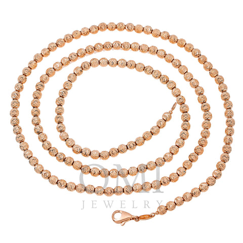 10k Rose Gold 3.5mm Laser Moon Chain Available In Sizes 18