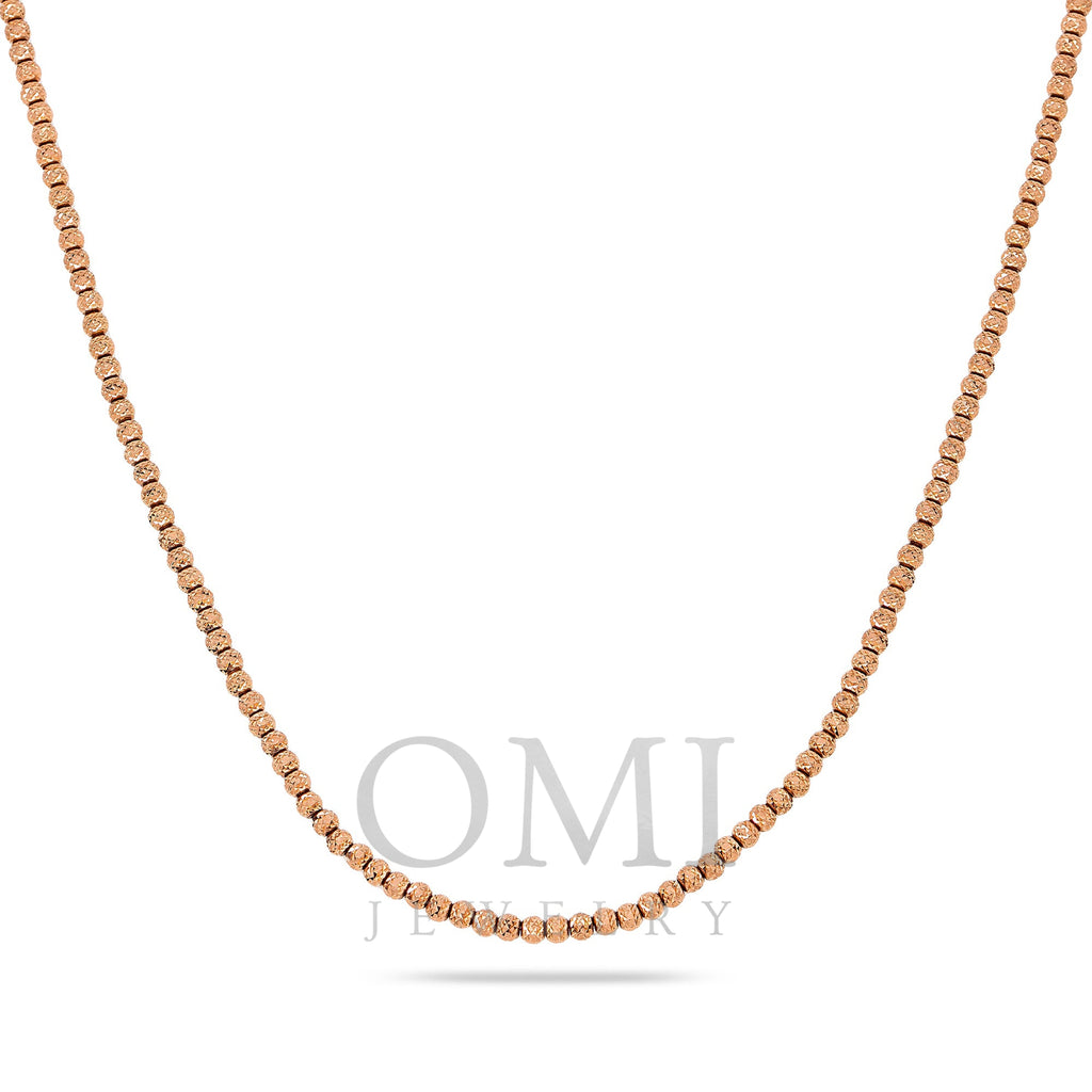 10k Rose Gold 3mm Laser Moon Chain Available In Sizes 18