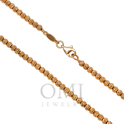 10k Rose Gold 3mm Laser Moon Chain Available In Sizes 18