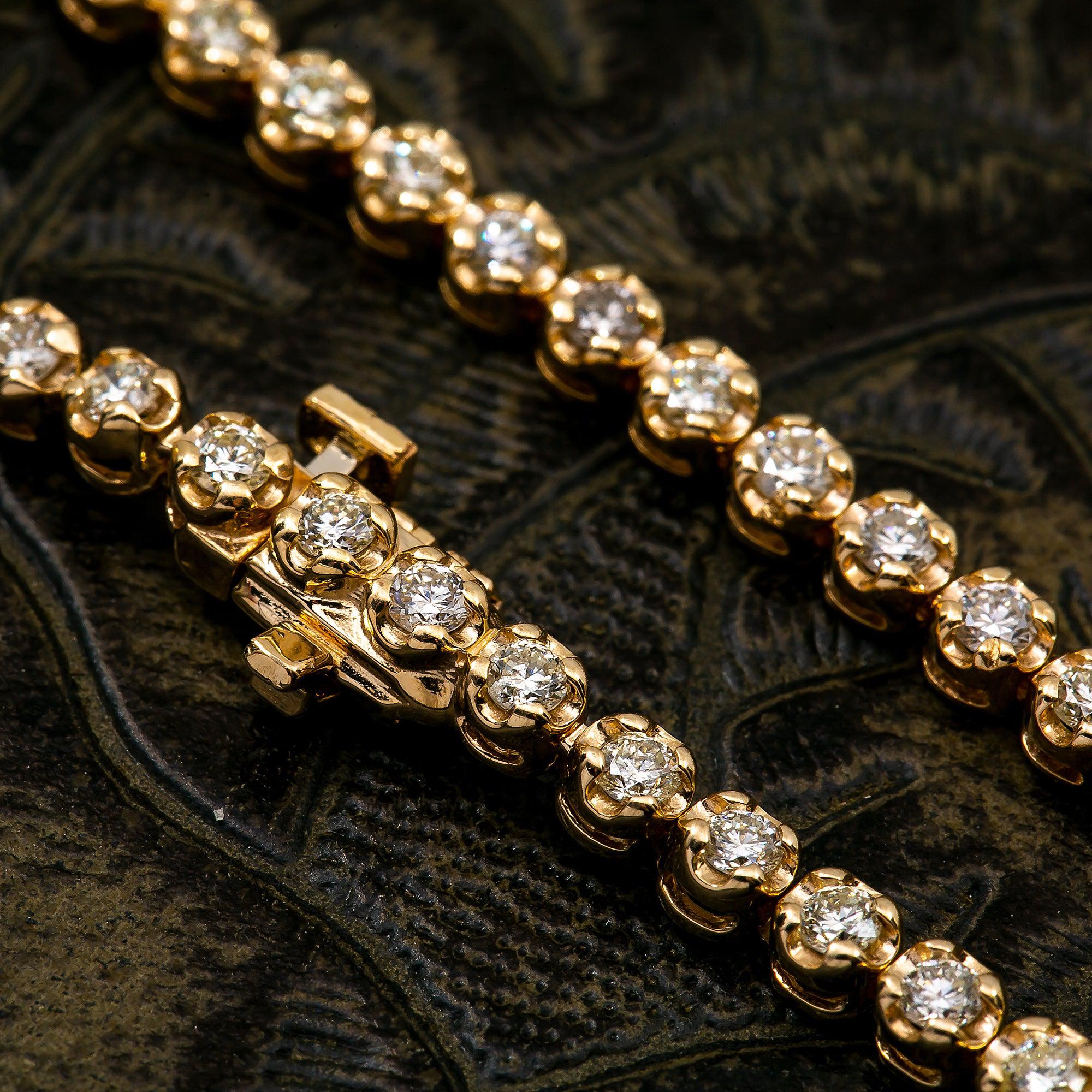 14K YELLOW GOLD LADIES BRACELET WITH 2.20 CT DIAMONDS