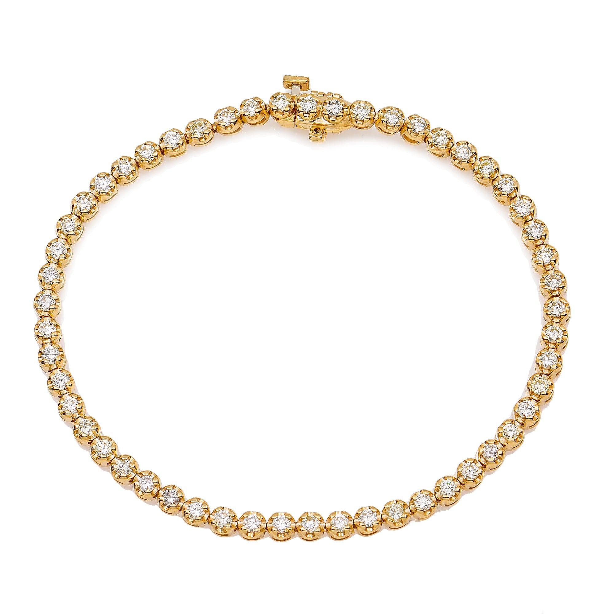 14K YELLOW GOLD LADIES BRACELET WITH 2.20 CT DIAMONDS