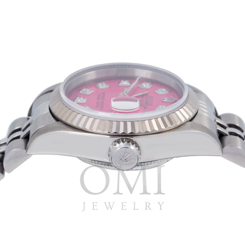 Rolex Oyster Perpetual Lady Datejust 69160 26MM Pink Diamond Dial With Stainless Steel Oyster Bracelet