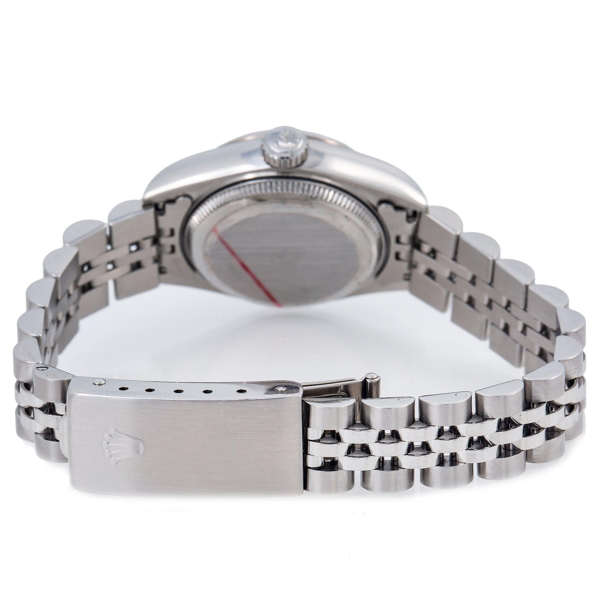 Rolex Datejust 26MM 69160 Pink Diamond Dial Fluted Bezel Stainless Steel Jubilee Bracelet