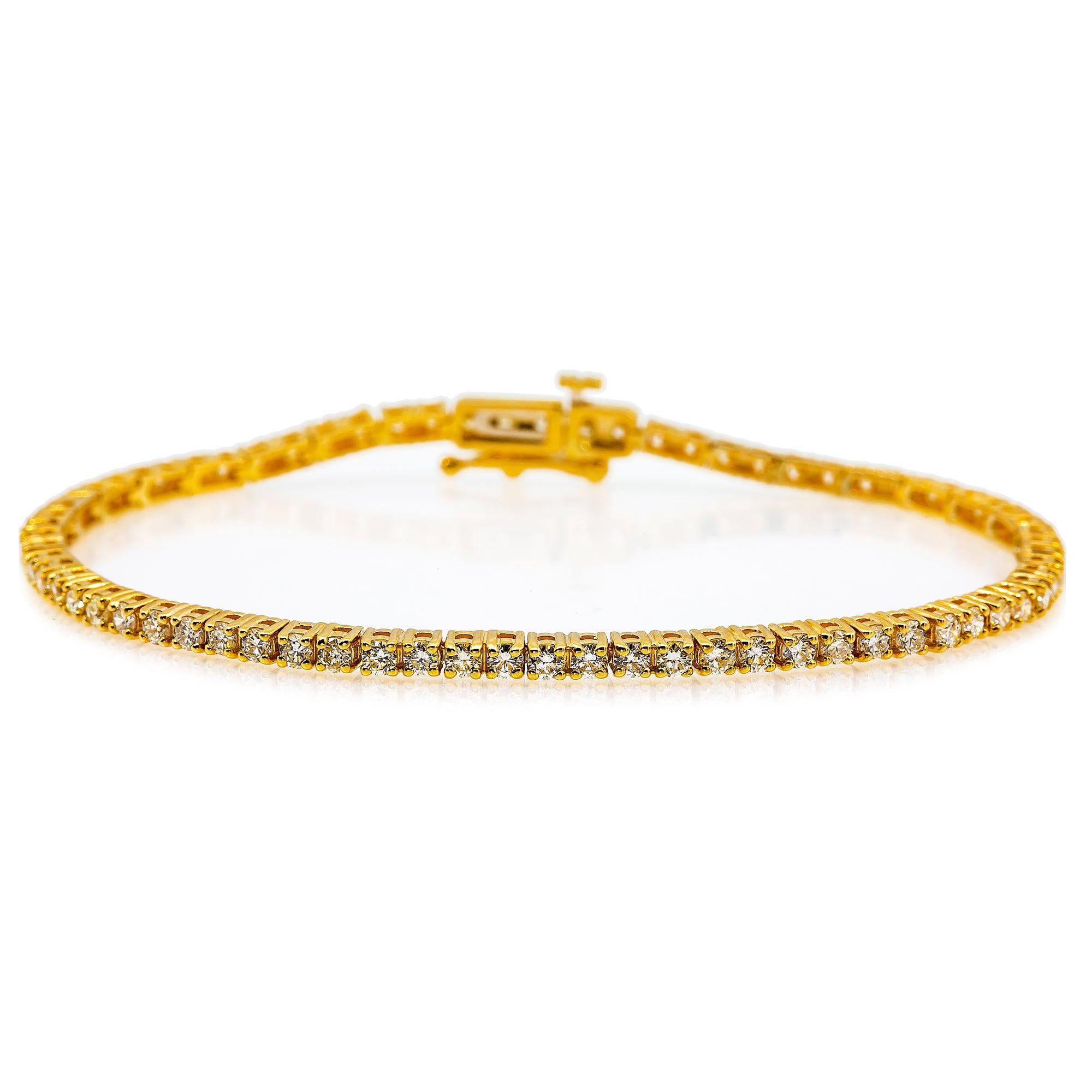 14K YELLOW GOLD LADIES BRACELET WITH 2.20 CT DIAMONDS