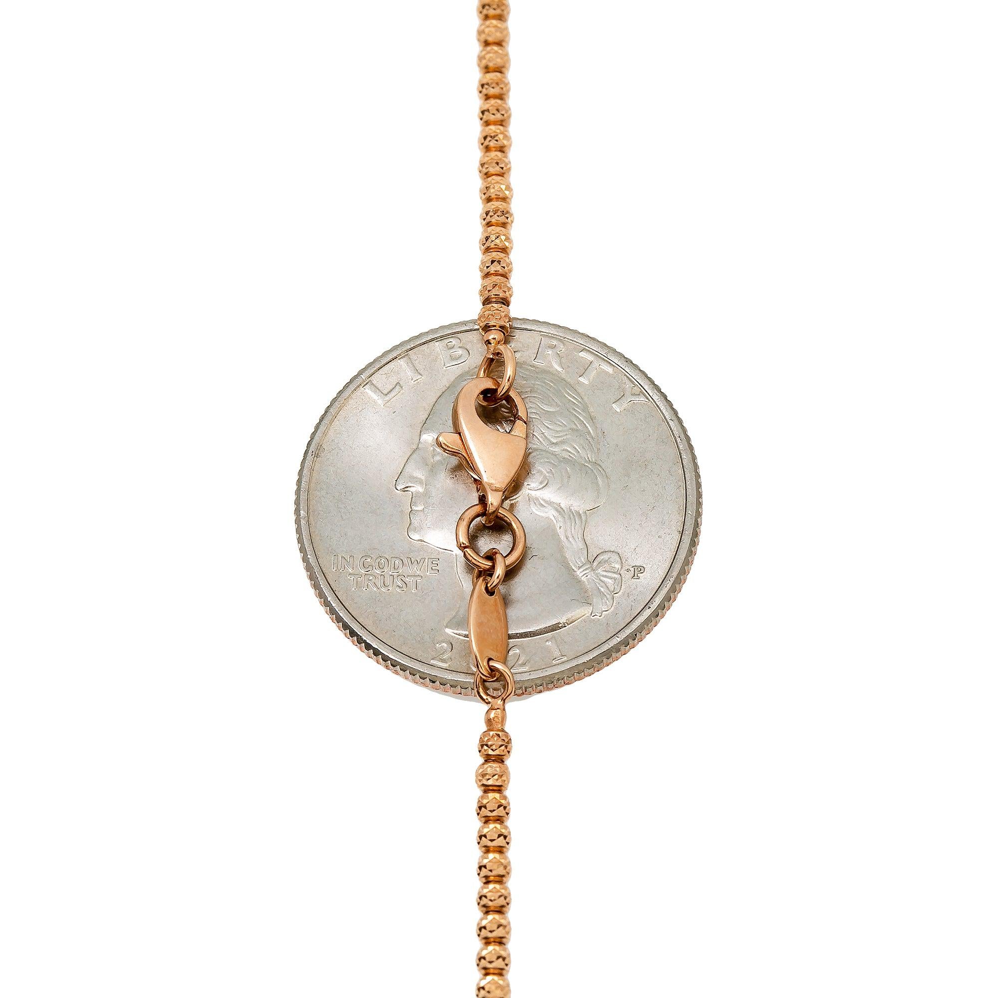 10k Rose Gold 2mm Laser Moon Chain Available In Sizes 18"-26"
