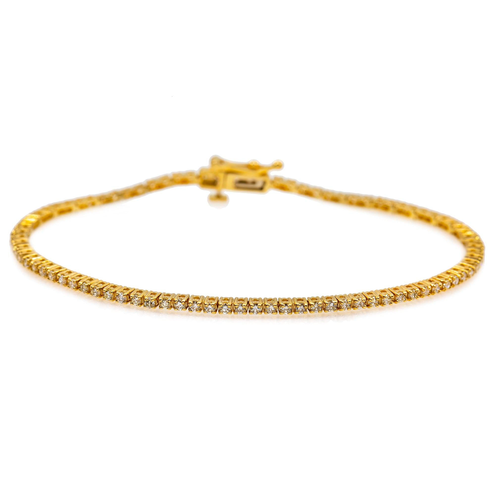 14K YELLOW GOLD LADIES BRACELET WITH 1.64 CT DIAMONDS