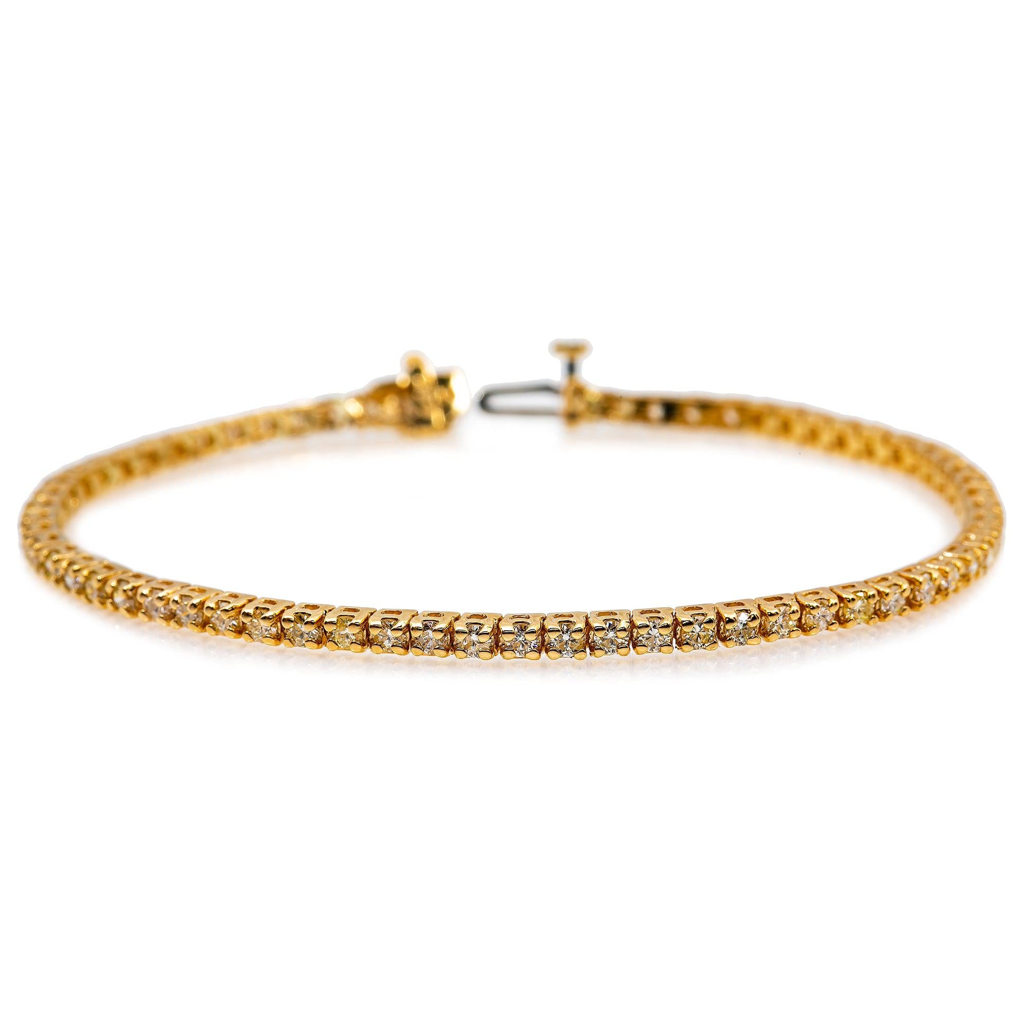 14K YELLOW GOLD LADIES BRACELET WITH 2.65 CT DIAMONDS