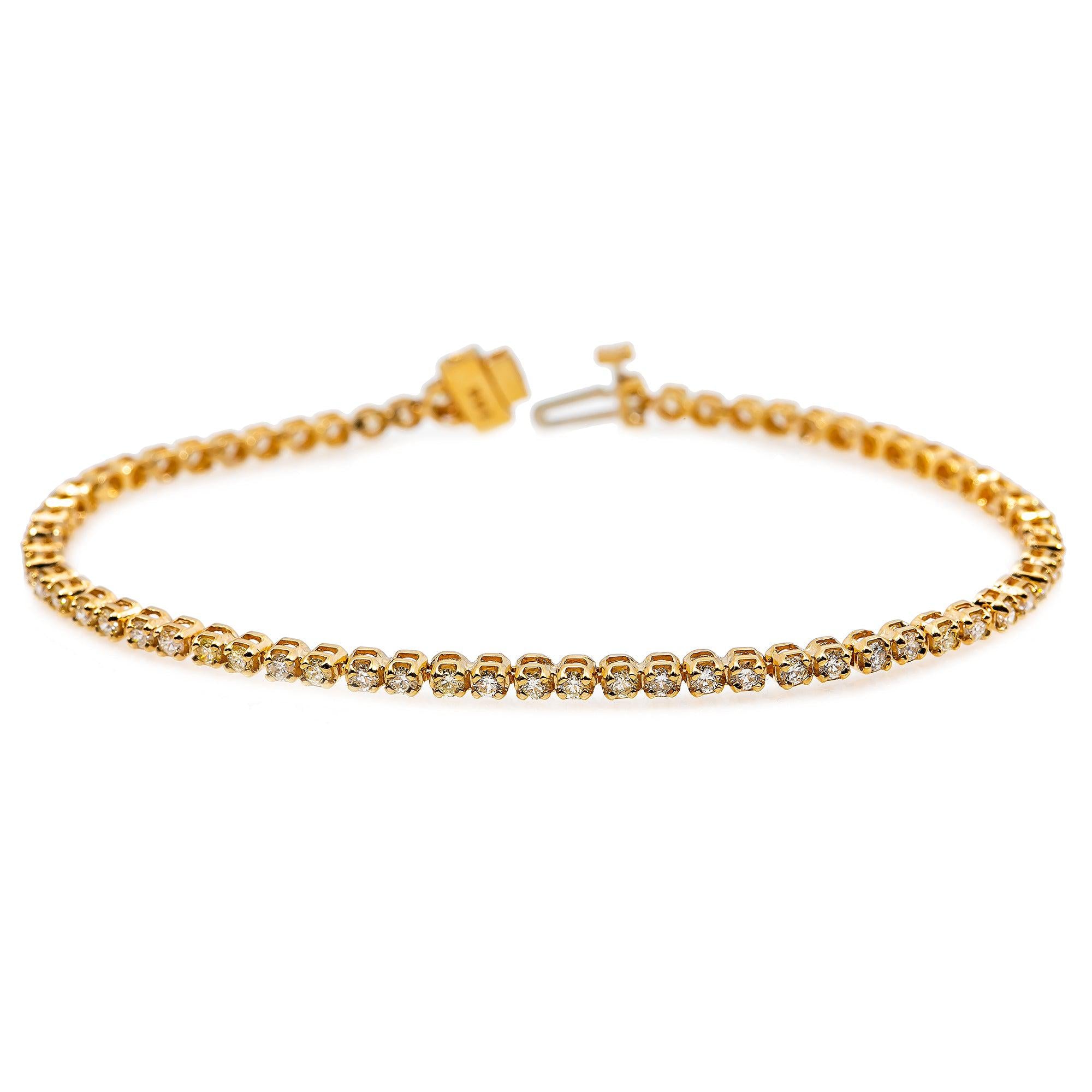 14K YELLOW GOLD LADIES BRACELET WITH 2.30 CT DIAMONDS