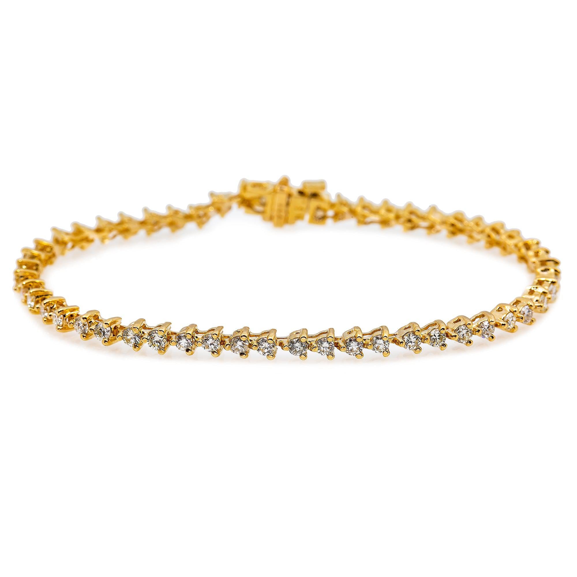 14K YELLOW GOLD LADIES BRACELET WITH 2.60 CT DIAMONDS