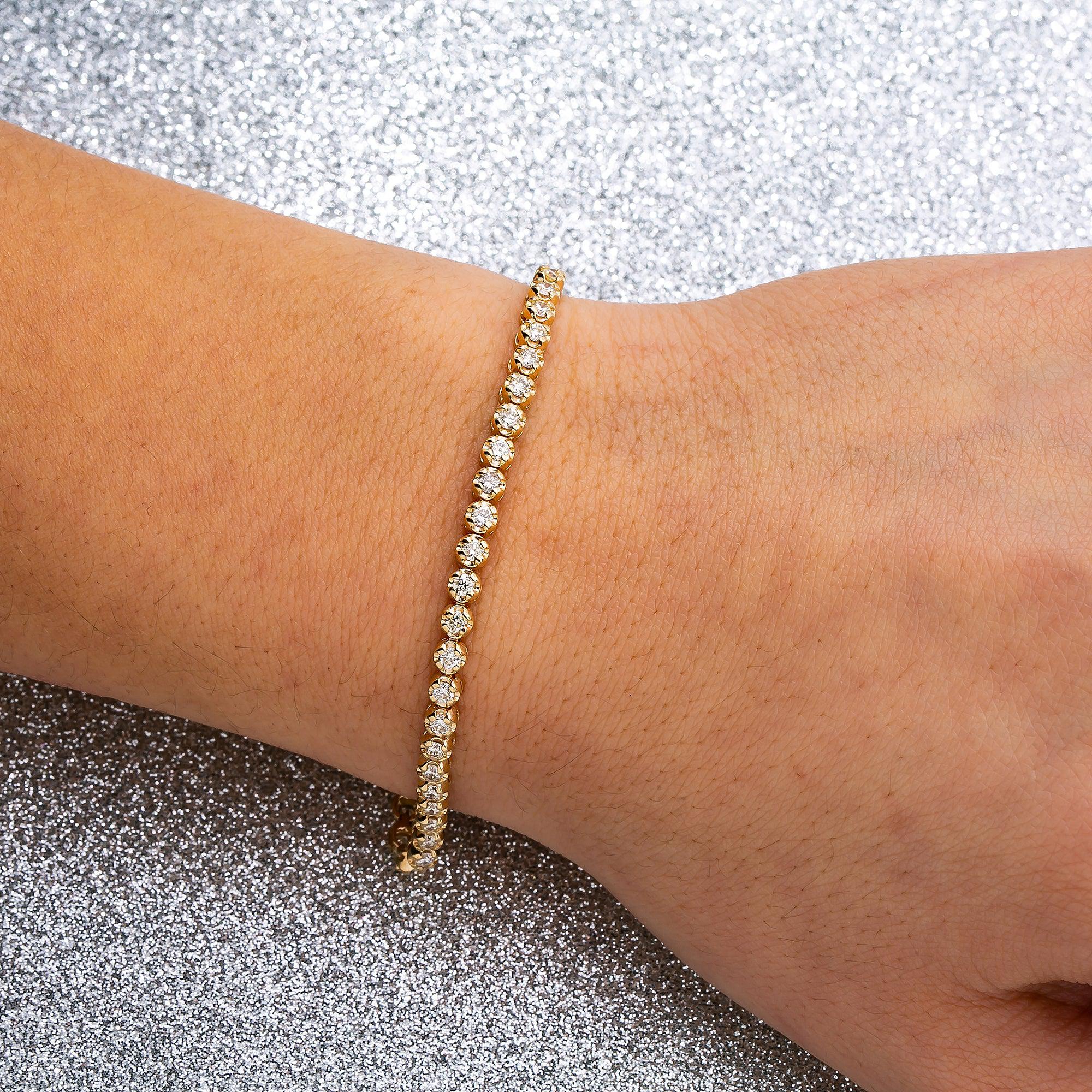 14K YELLOW GOLD LADIES BRACELET WITH 2.20 CT DIAMONDS