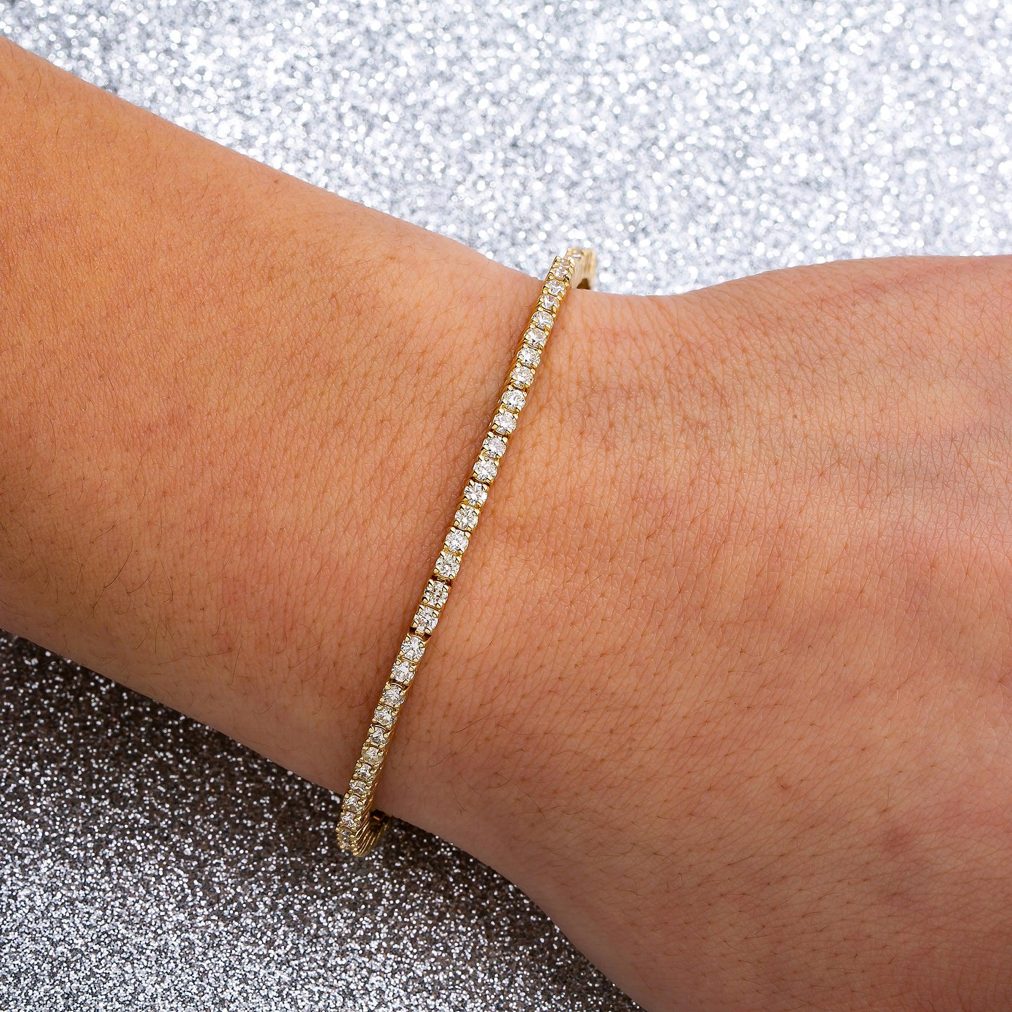 14K YELLOW GOLD LADIES BRACELET WITH 2.20 CT DIAMONDS