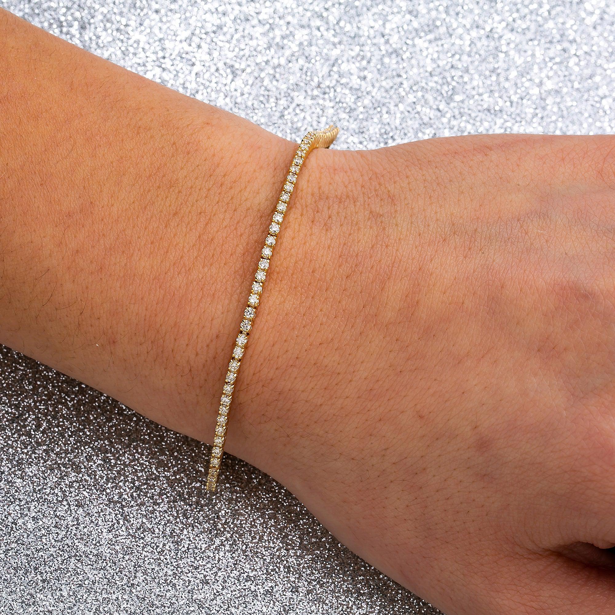 14K YELLOW GOLD LADIES BRACELET WITH 1.64 CT DIAMONDS
