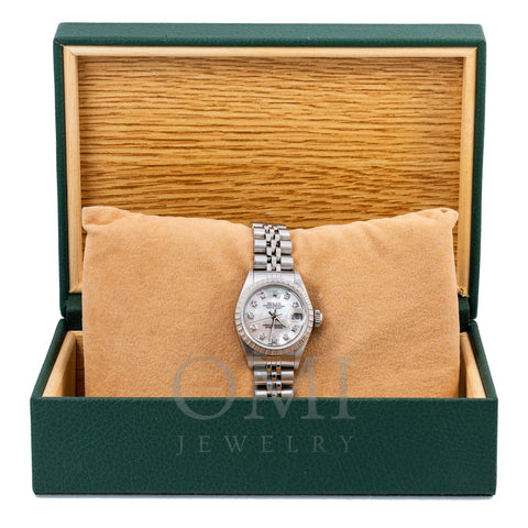 Rolex Oyster Perpetual Lady Datejust 69240 26MM Silver Diamond Dial With Stainless Steel Jubilee Bracelet