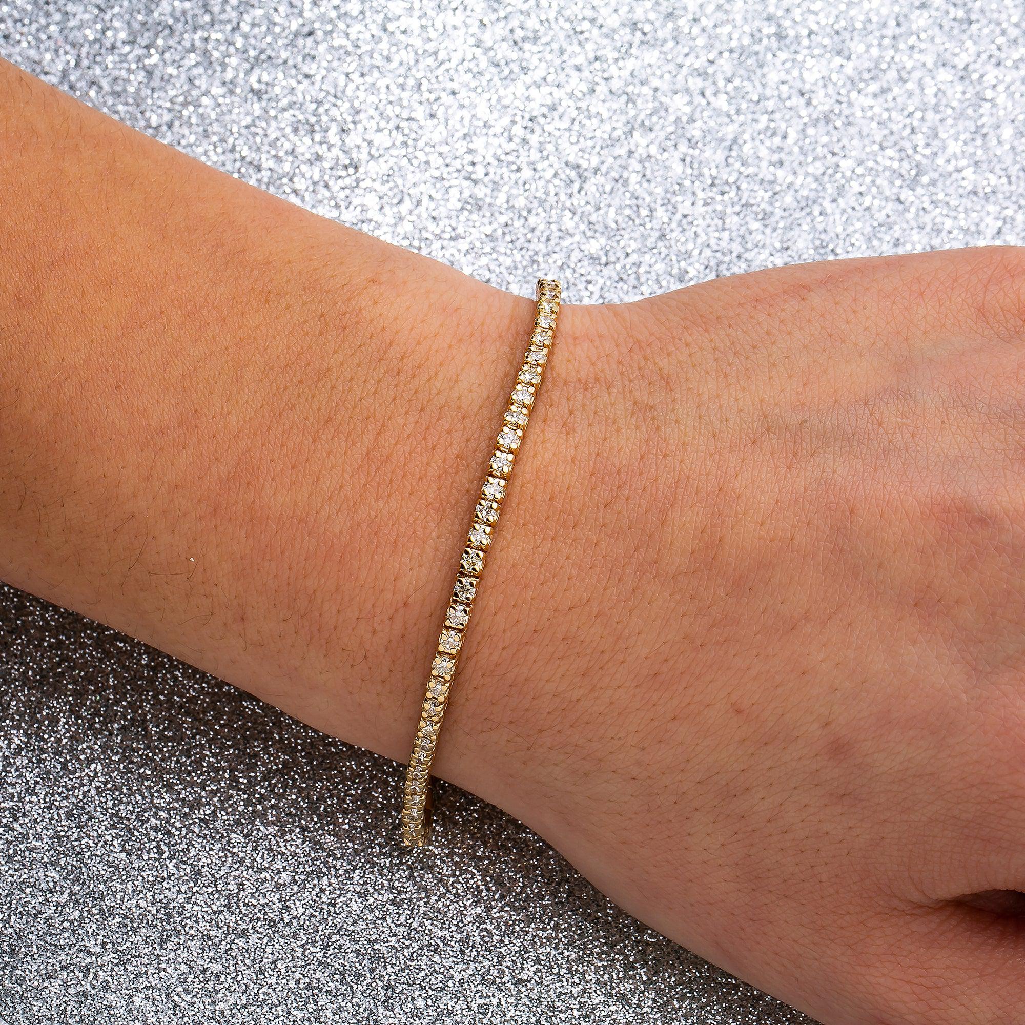 14K YELLOW GOLD LADIES BRACELET WITH 2.65 CT DIAMONDS