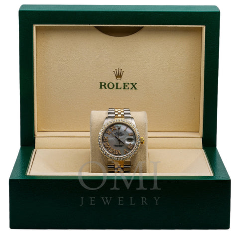 Rolex Datejust Diamond Watch, 16013 36mm, Mother of Pearl Diamond Dial With 3.75 CT Diamon