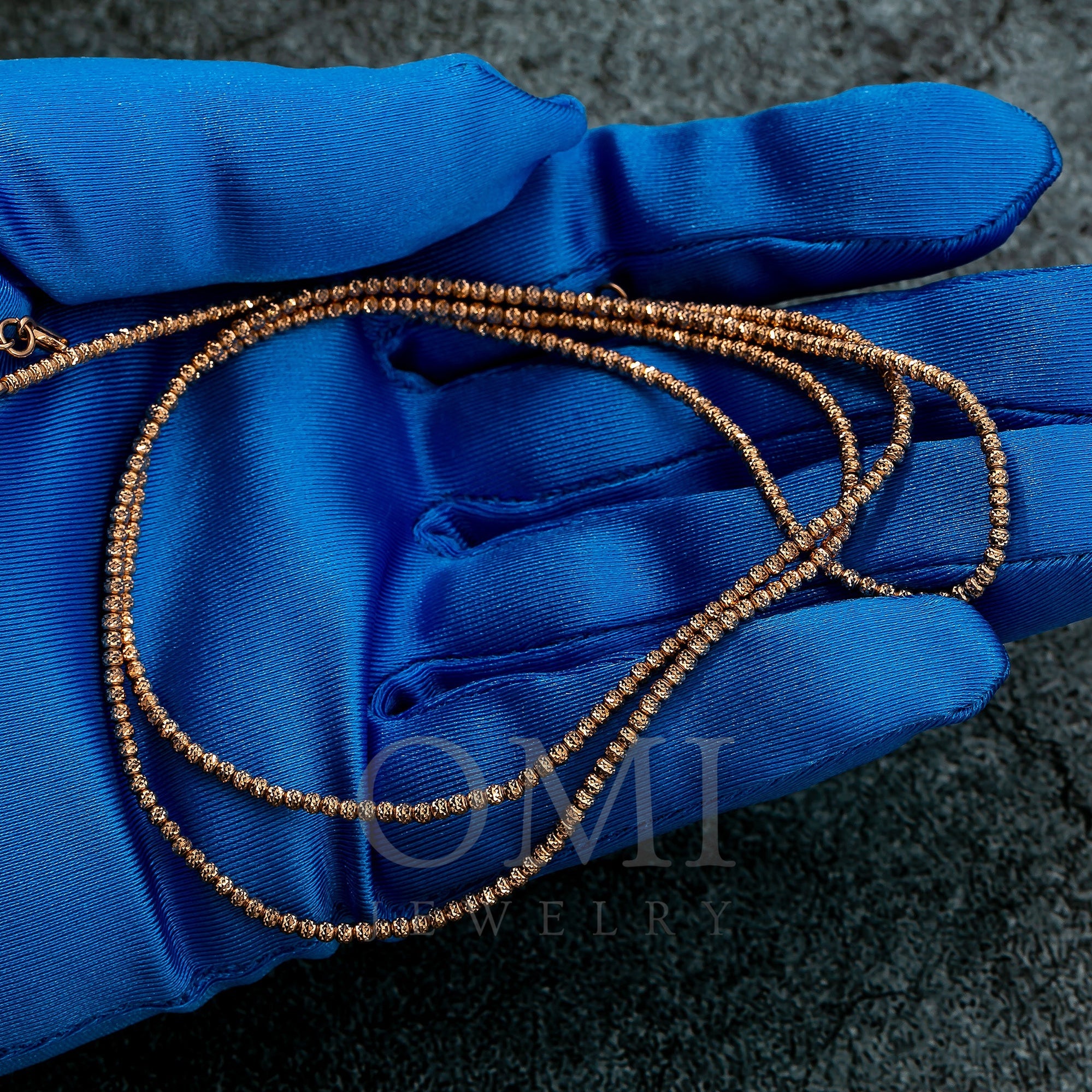 10k Rose Gold 3.5mm Laser Moon Chain Available In Sizes 18"-28"