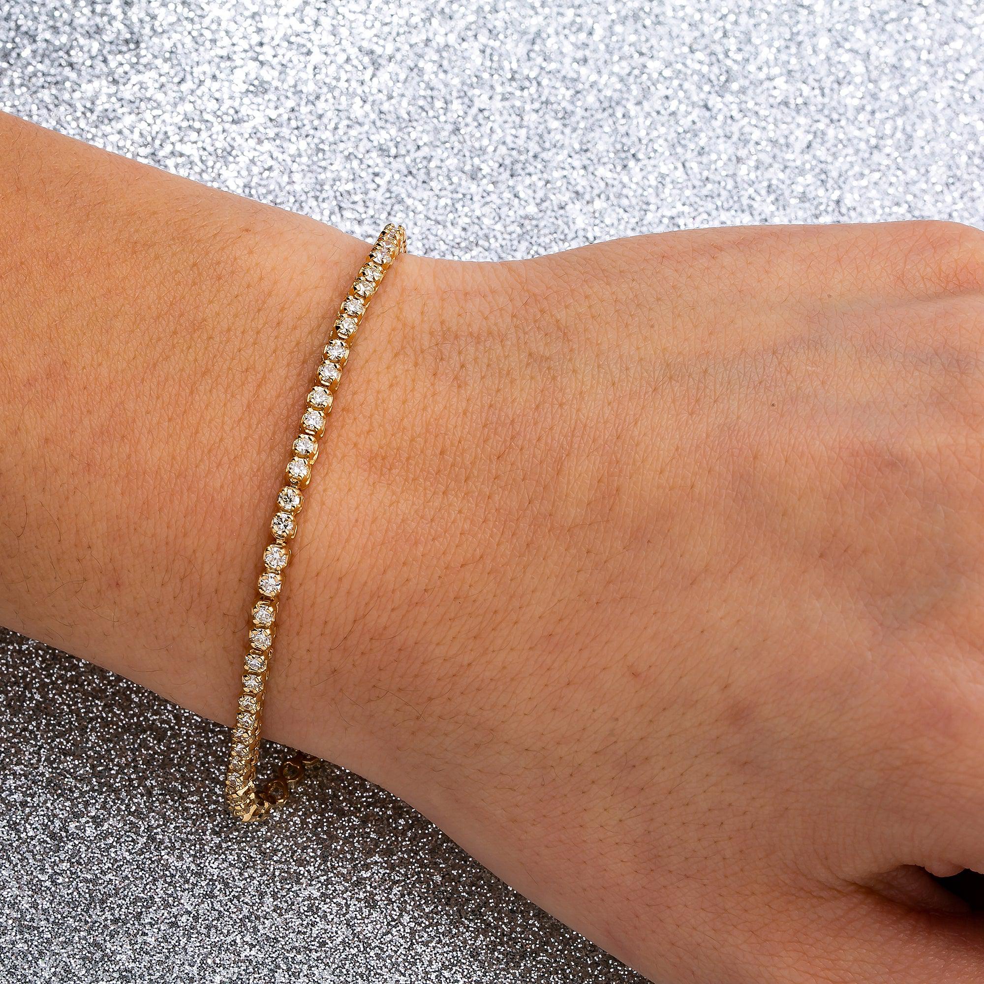 14K YELLOW GOLD LADIES BRACELET WITH 2.30 CT DIAMONDS