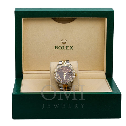 Rolex Datejust Diamond Watch, 16013 36mm, Brown Diamond Dial With 3.75 CT Diamonds