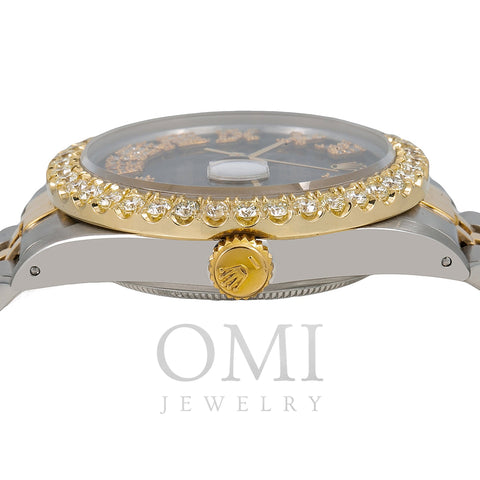 Rolex Datejust Diamond Watch, 16013 36mm, Brown Diamond Dial With 3.75 CT Diamonds