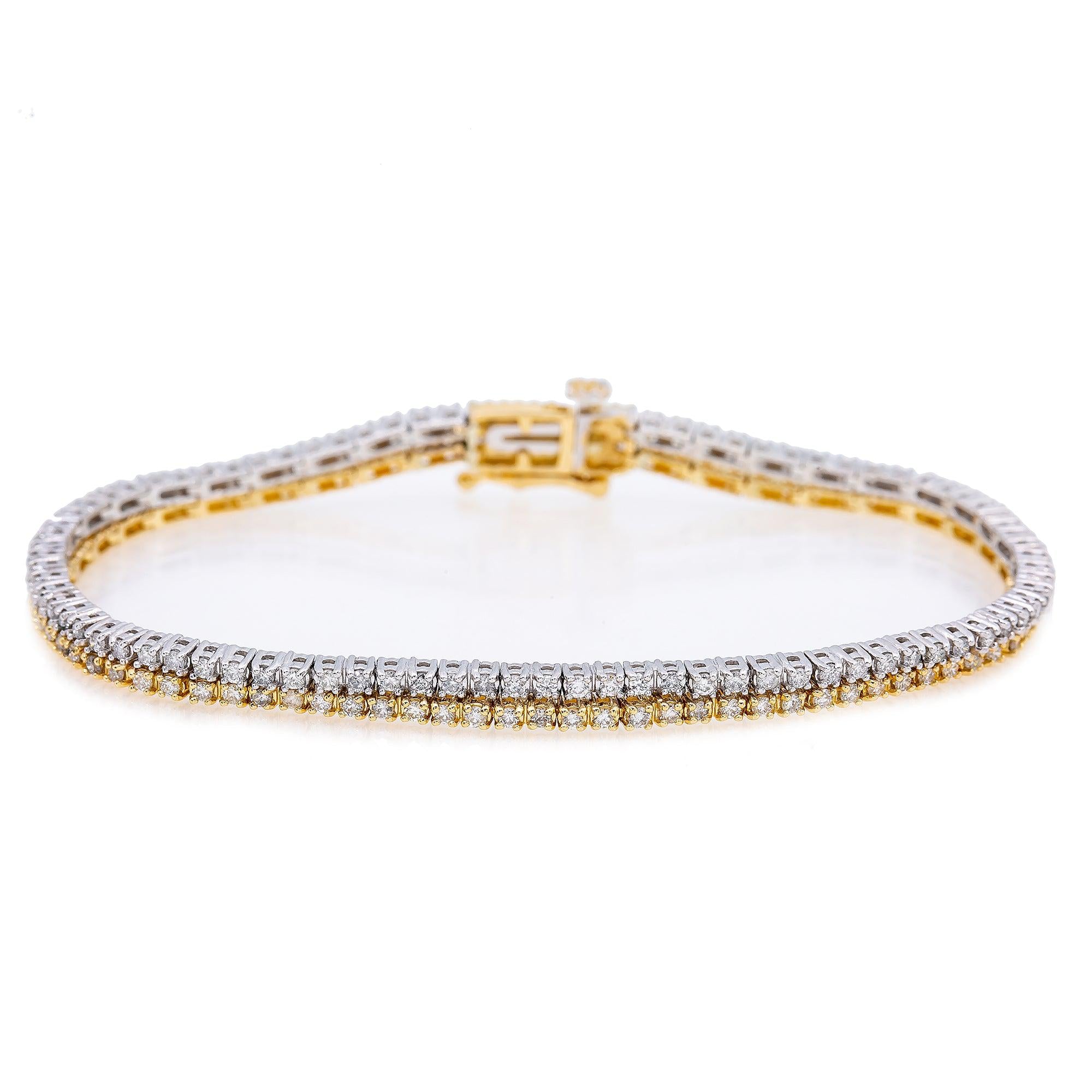 14K YELLOW/WHITE GOLD LADIES BRACELET WITH 2.20 CT DIAMONDS