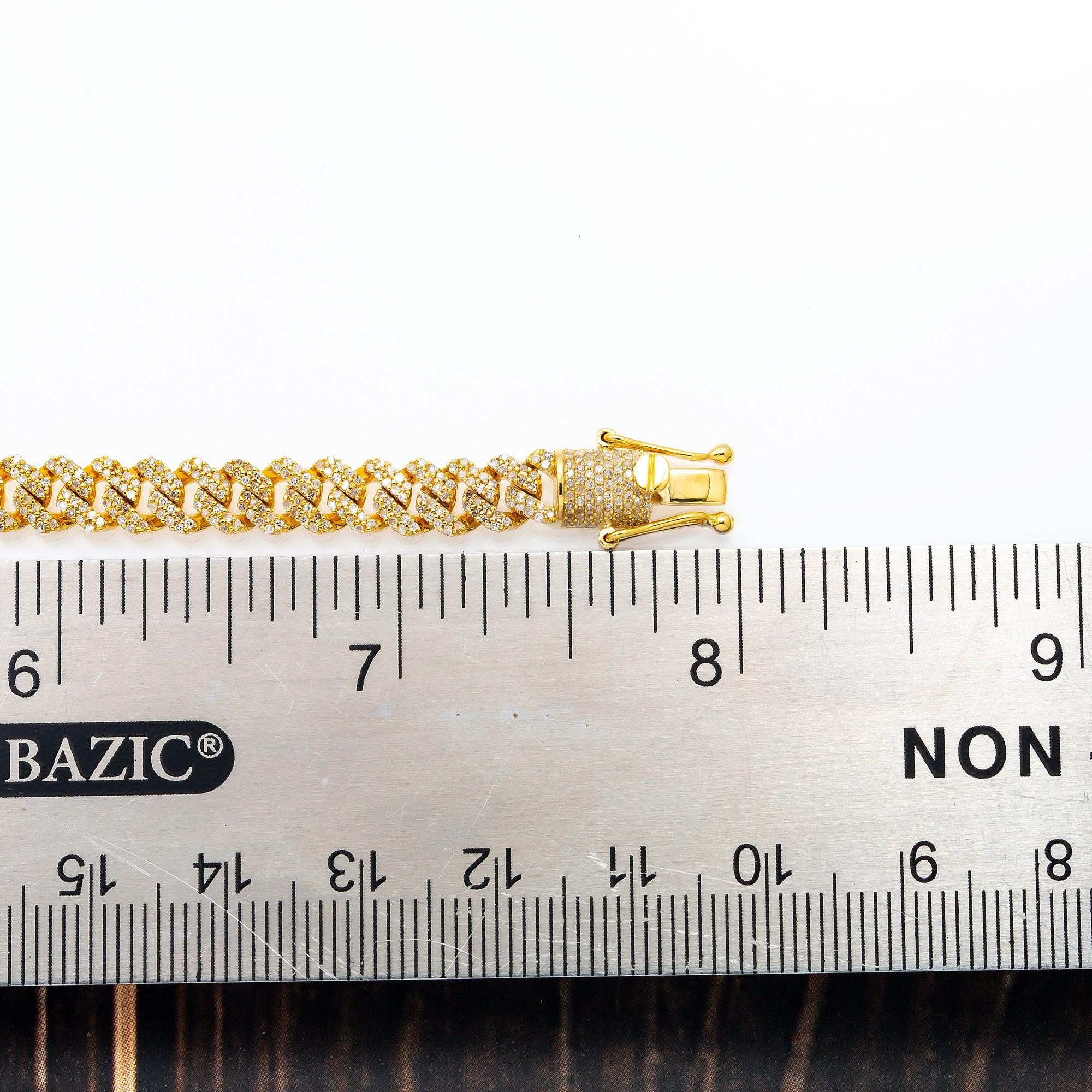 10K GOLD MIAMI CUBAN LINK 6MM BRACELET WITH DIAMONDS 2.35 CT