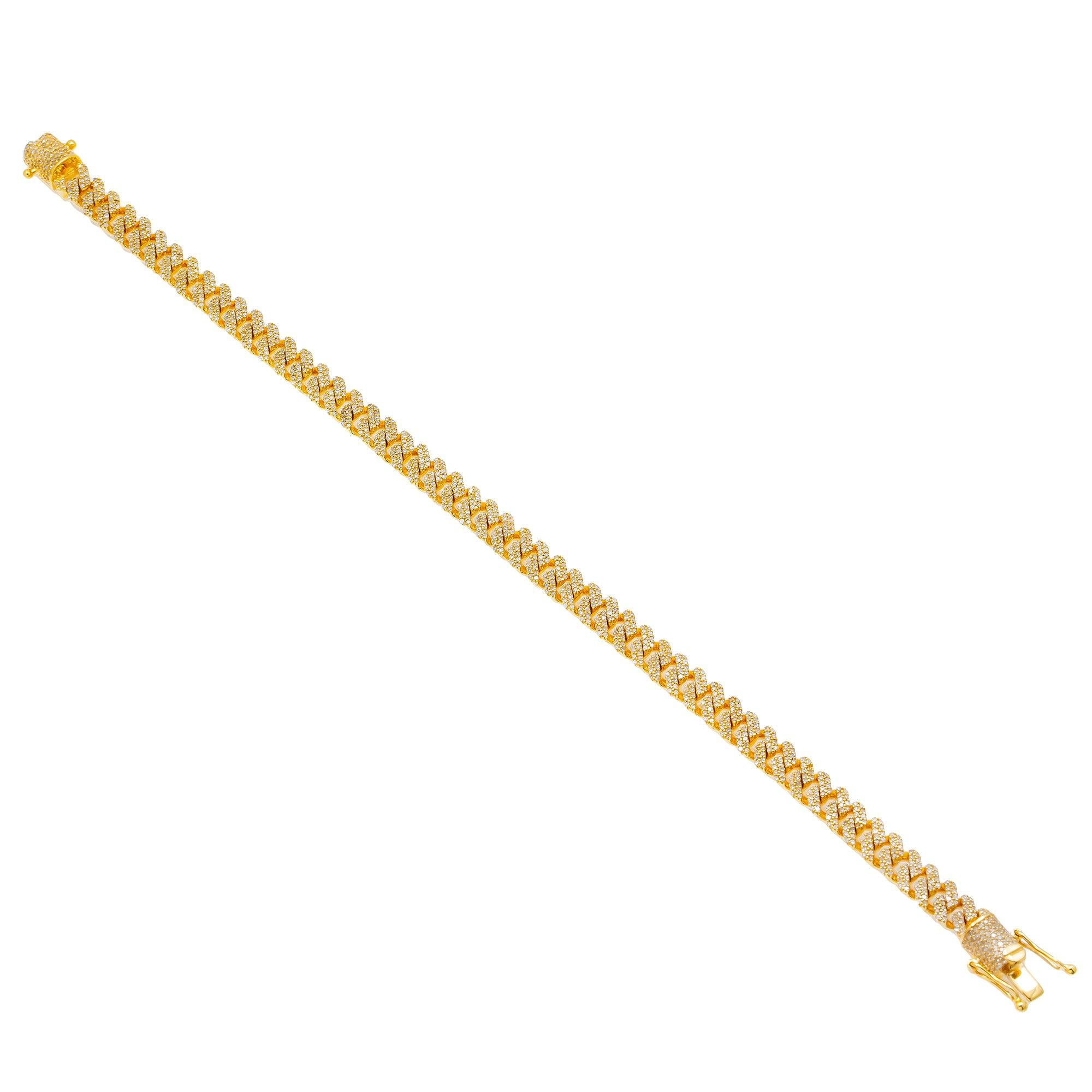 10K GOLD MIAMI CUBAN LINK 6MM BRACELET WITH DIAMONDS 2.35 CT