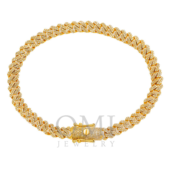 10K GOLD MIAMI CUBAN LINK 6MM BRACELET WITH DIAMONDS 2.35 CT - OMI Jewelry