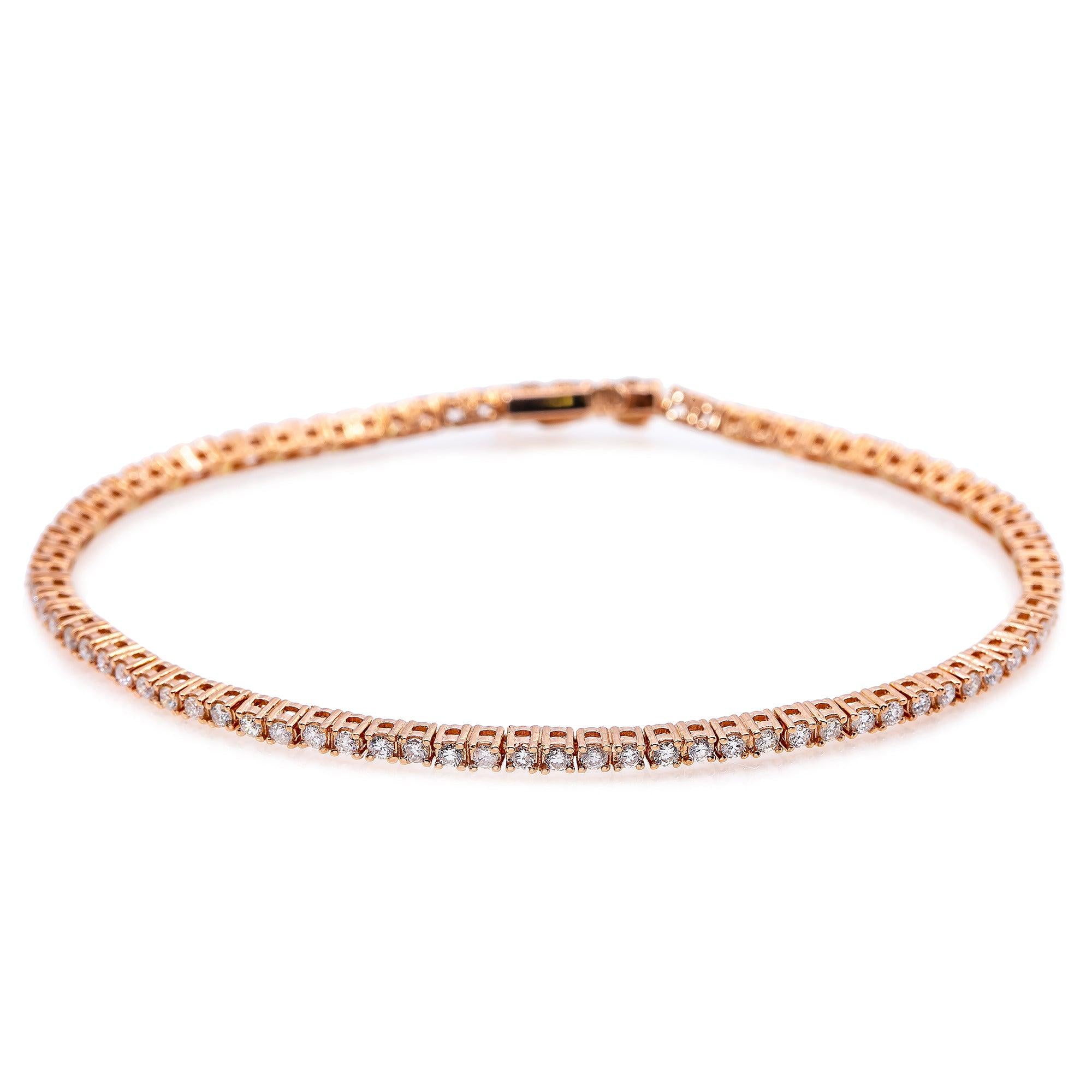 14K ROSE GOLD LADIES BRACELET WITH 1.5 CT DIAMONDS