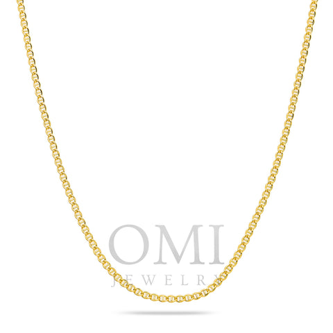 14k Yellow Gold 3mm Fancy Chain Available In Sizes 18