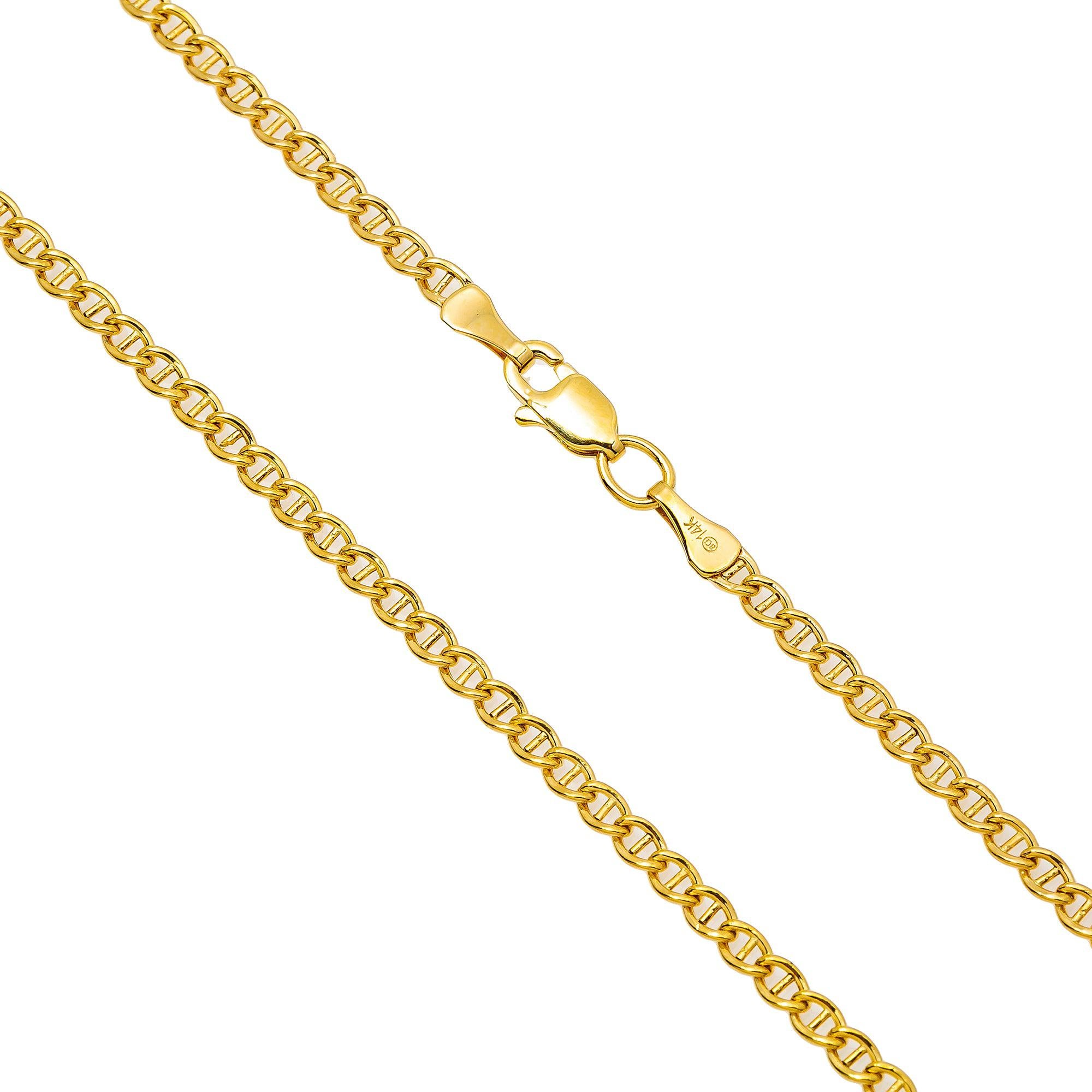 14k Yellow Gold 3mm Fancy Chain Available In Sizes 18"-26"