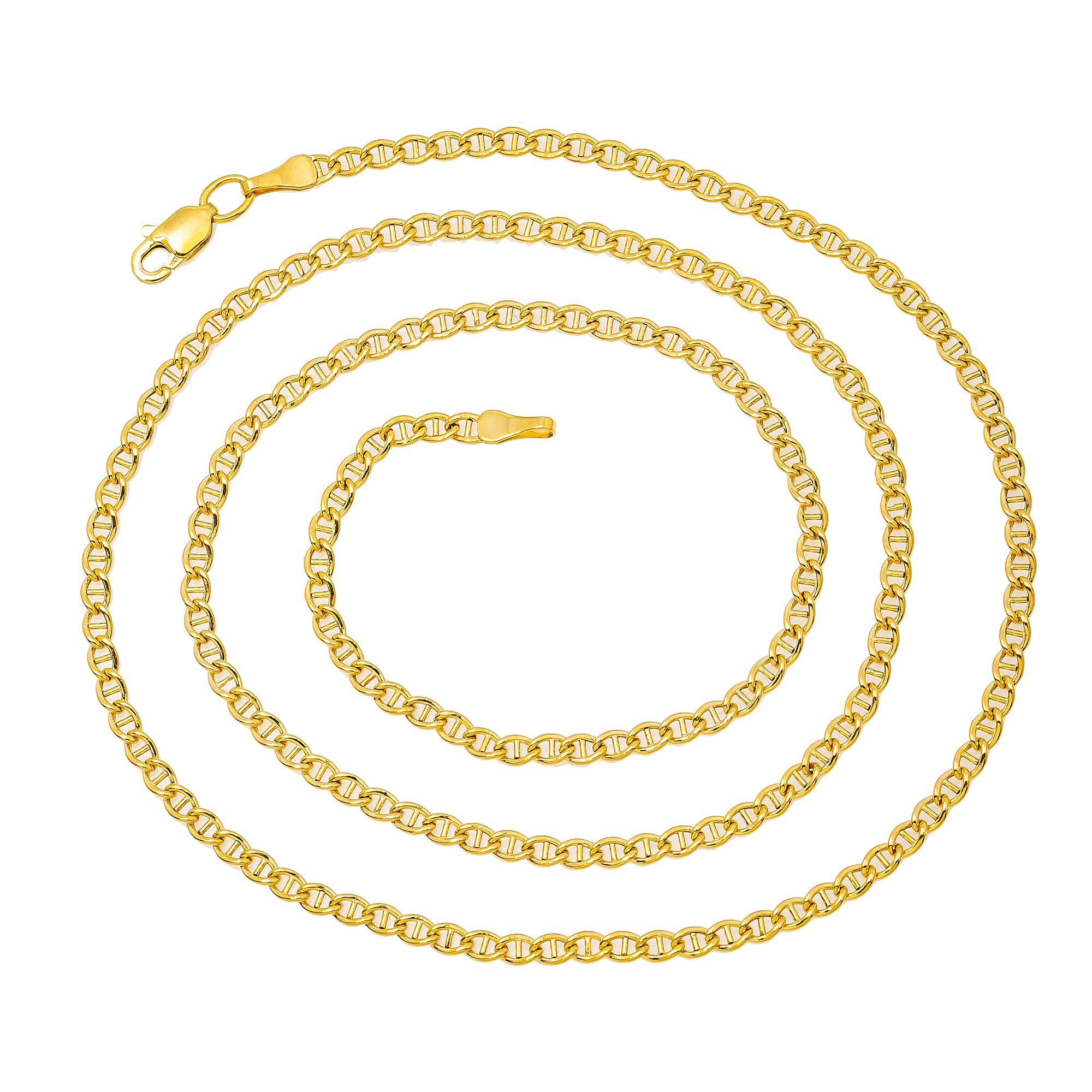 14k Yellow Gold 3mm Fancy Chain Available In Sizes 18"-26"