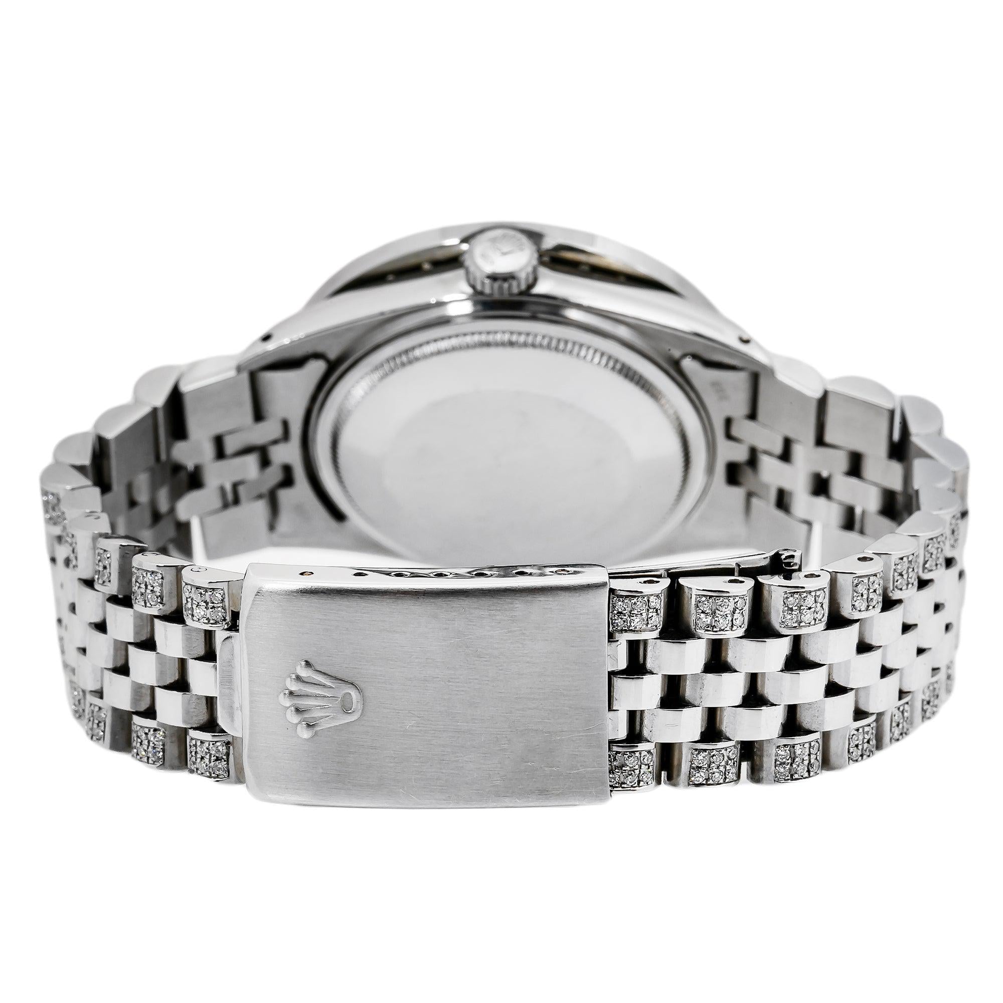 Rolex Datejust 36MM 16234 Mother of Pearl Diamond Dial Diamond Bezel Stainless Steel Semi Diamond Jubilee Bracelet