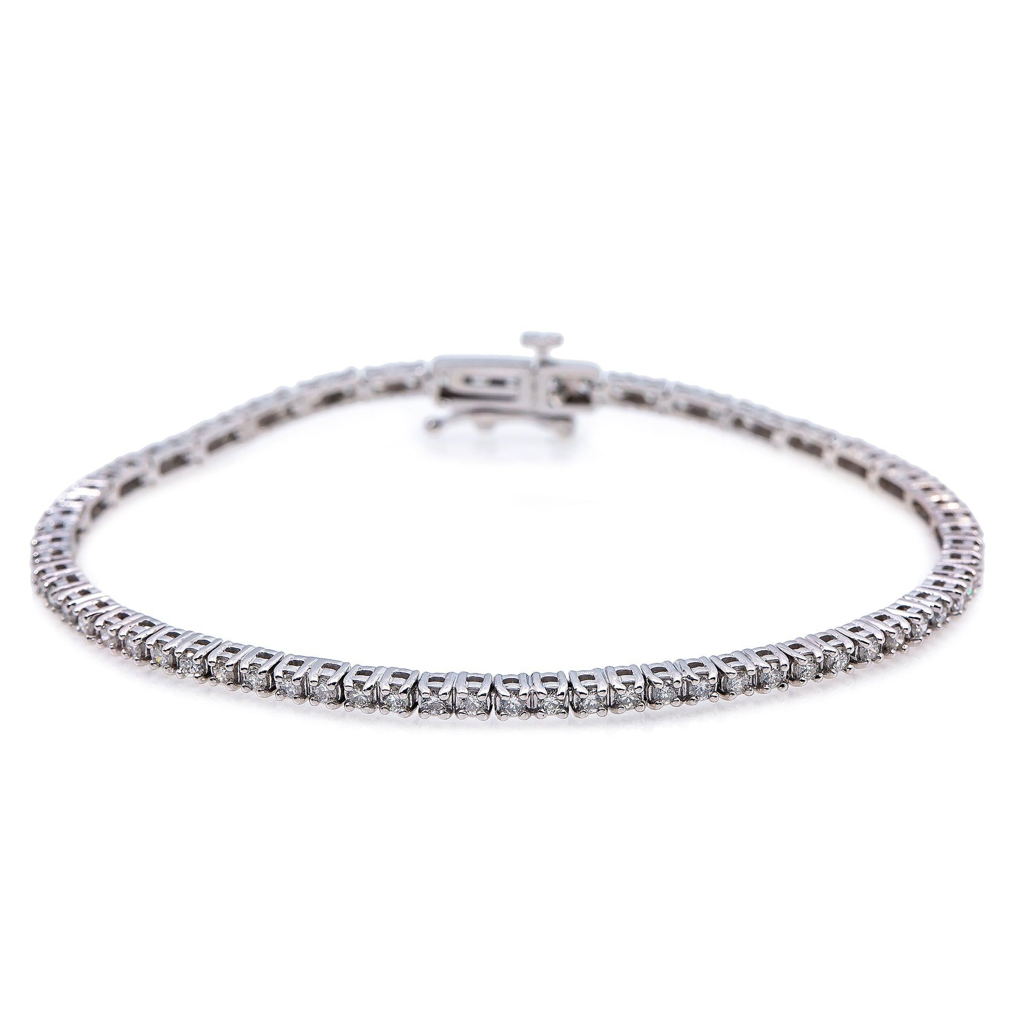 14K WHITE GOLD LADIES BRACELET WITH 1.7 CT DIAMONDS