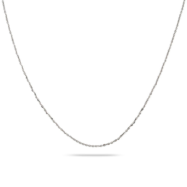 14k White Gold 1mm Box Fancy Chain Available In Sizes 18