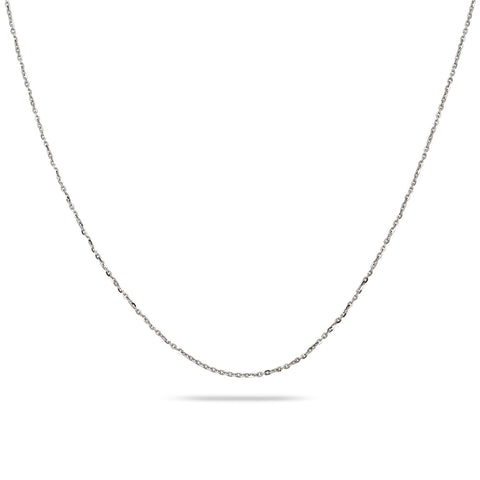 14k White Gold 1mm Box Fancy Chain Available In Sizes 18"-26"