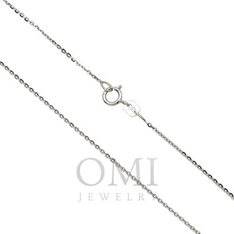 14k White Gold 1mm Box Fancy Chain Available In Sizes 18