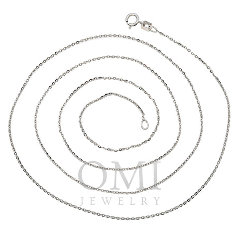 14k White Gold 1mm Box Fancy Chain Available In Sizes 18