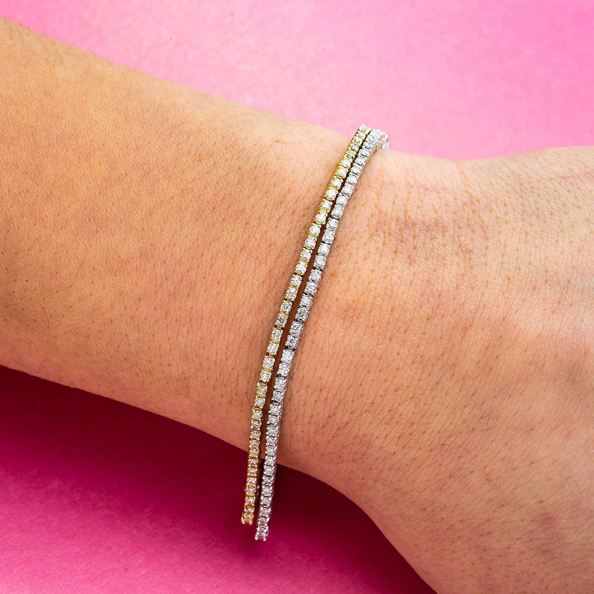 14K YELLOW/WHITE GOLD LADIES BRACELET WITH 2.20 CT DIAMONDS