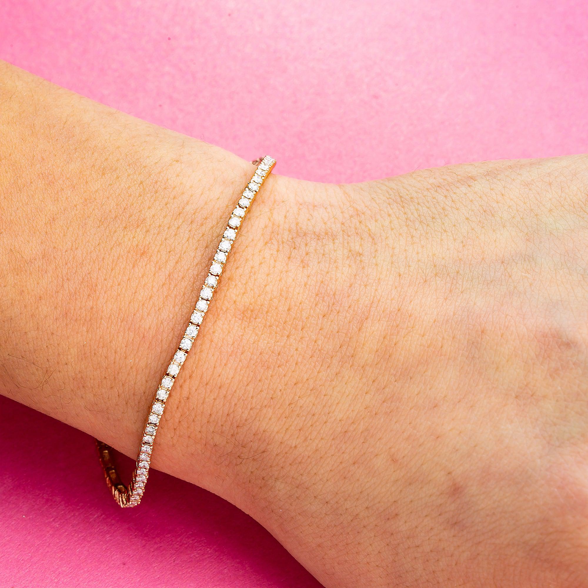 14K ROSE GOLD LADIES BRACELET WITH 1.5 CT DIAMONDS