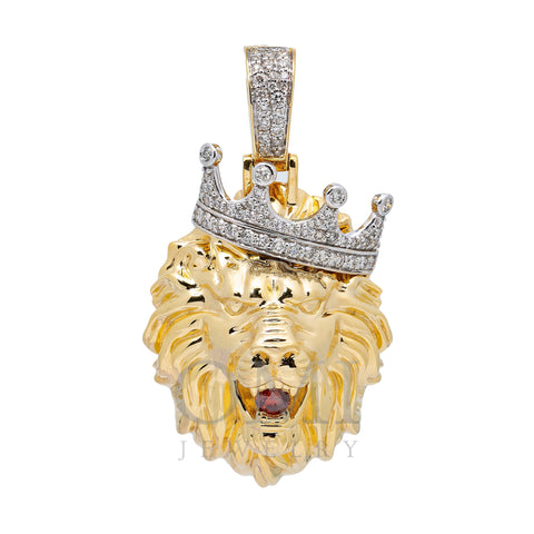10K YELLOW GOLD DIAMOND LION HEAD PENDANT