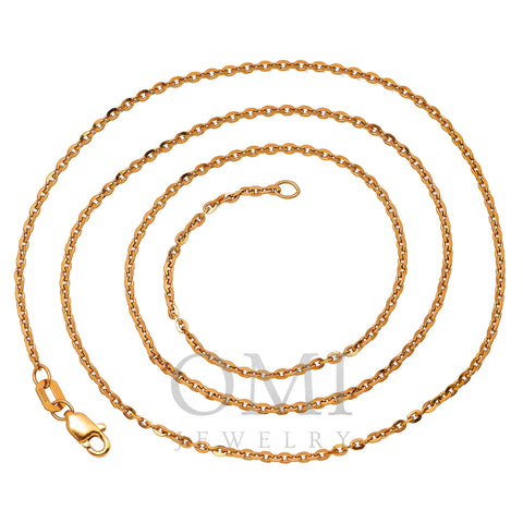 14k Rose Gold 2mm Fancy Chain Available In Sizes 18