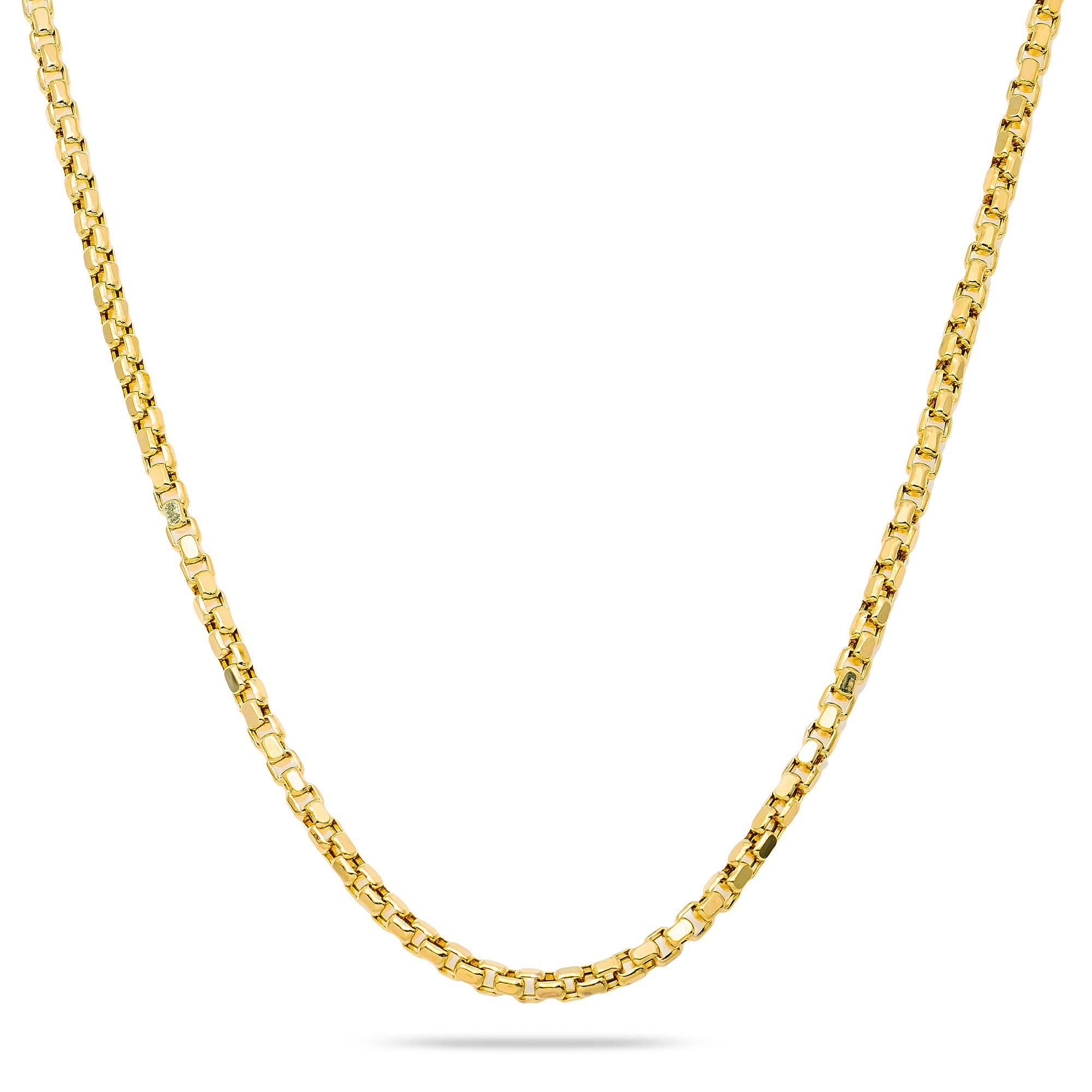 10k Yellow Gold 3.4mm Hollow Box Chain Available In Sizes 18"-26"