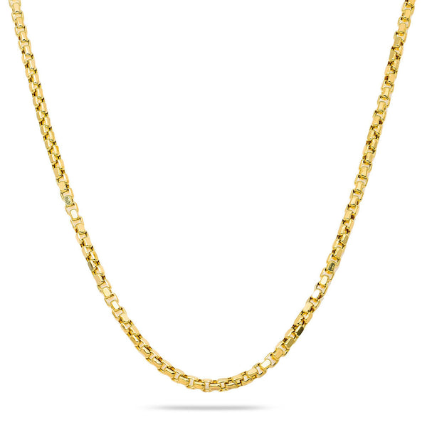 10k Yellow Gold 3.4mm Hollow Box Chain Available In Sizes 18