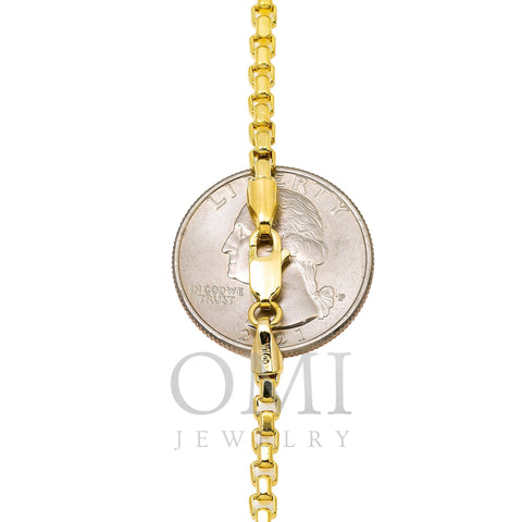 10k Yellow Gold 3.4mm Hollow Box Chain Available In Sizes 18